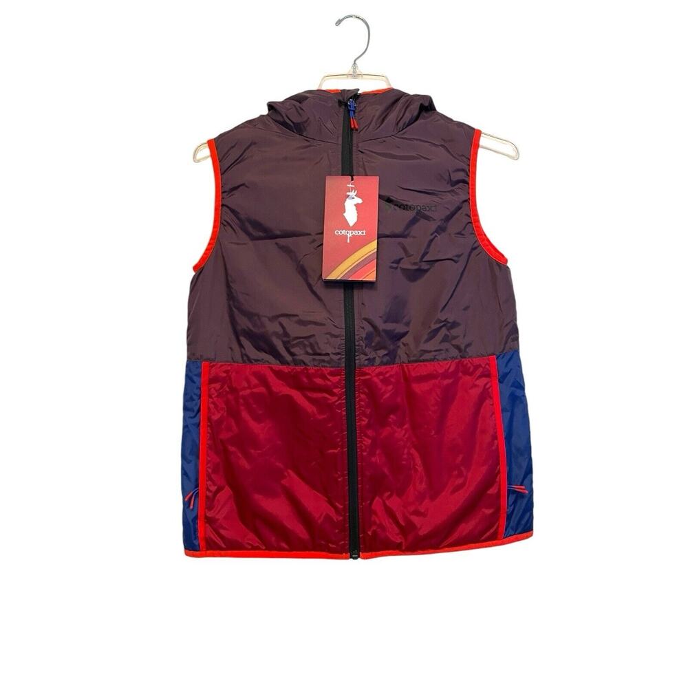 Cotopaxi Teca Calido Hooded Vest Women Size XS Red Hot Sun Reversible Zip NWT